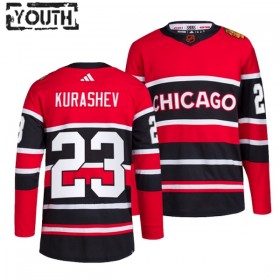 Chicago Blackhawks Hockeydrakt Philipp Kurashev 23 2022-23 Rød Reverse Retro 2.0 Adidas Authentic - Barn